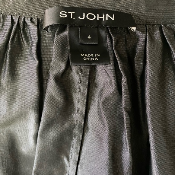 St. John Steele Charcoal Button Jacket Shirt Size 4 - Picture 2 of 5